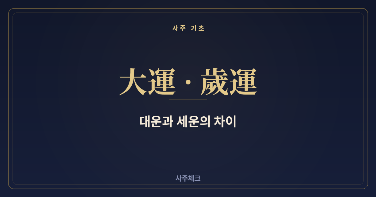 대운과 세운의 차이, 헷갈리지 않게 정리했습니다
